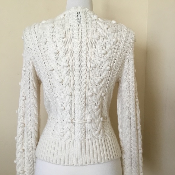Alexandra Bartlett Cardigan Sweater Ivory Size PM - Picture 6 of 8